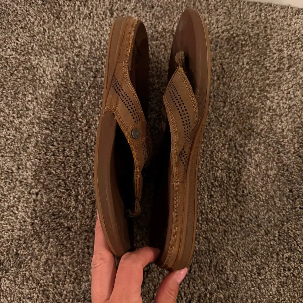 REEF Men's Cushion Lux Flip-Flops Size 8 In Light Brown